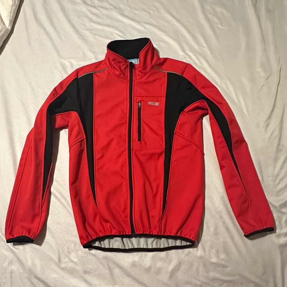 ARSUXEO Red Softshell Cycling Jacket - Men’s Small - Very Nice